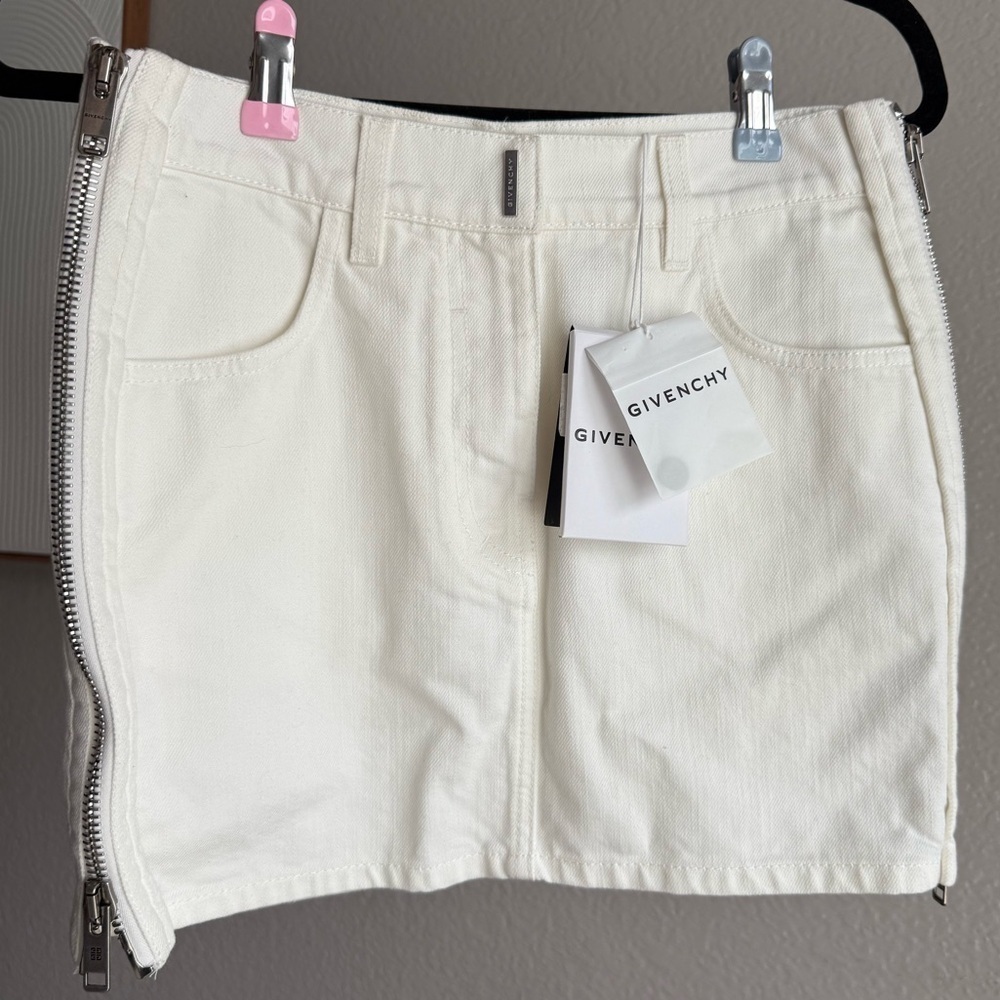 Givenchy Cream Denim Skirt
